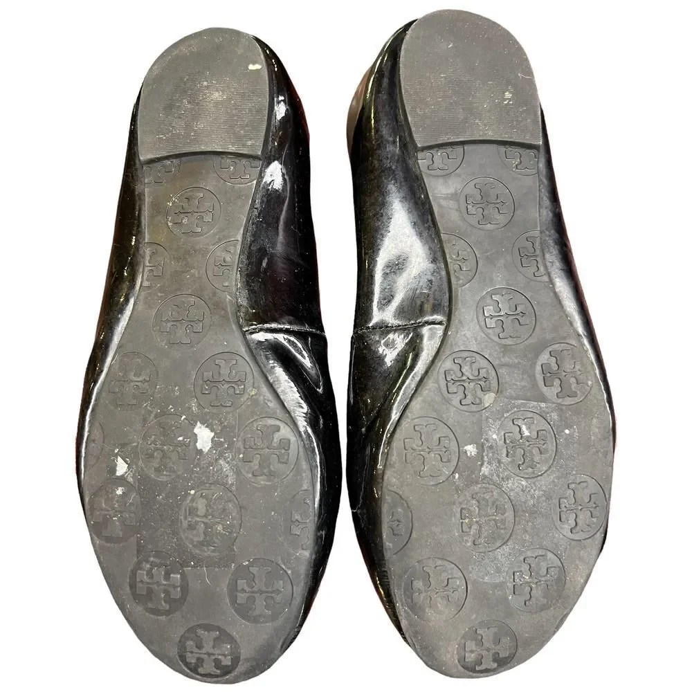 Tory Burch Black Reva Logo Ballet Flat Size 36
